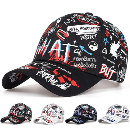 Graffiti Print Snapback Baseball Cap – Unisex Street Style Hat