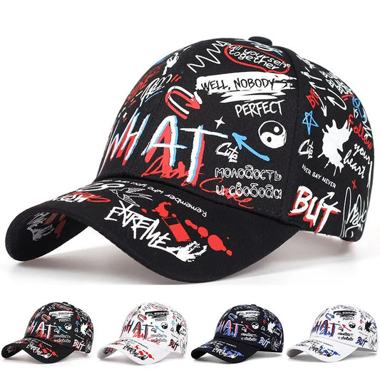Graffiti Print Snapback Baseball Cap – Unisex Street Style Hat