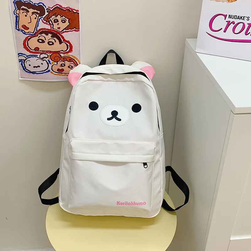 Rilakkuma Bear Backpack – Large Capacity Anime Cartoon School Bag