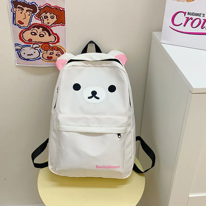 Rilakkuma Bear Backpack – Large Capacity Anime Cartoon School Bag