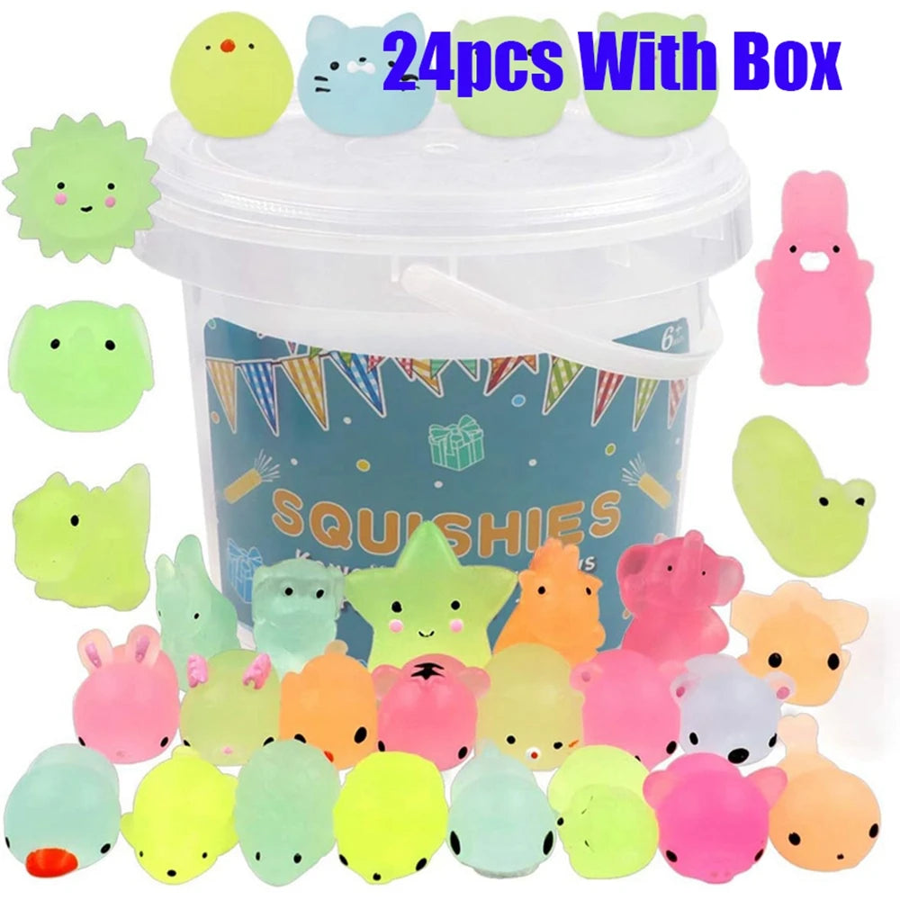 Mochi Squishy Toys Kawaii Animals Glow in the Dark Party Favors