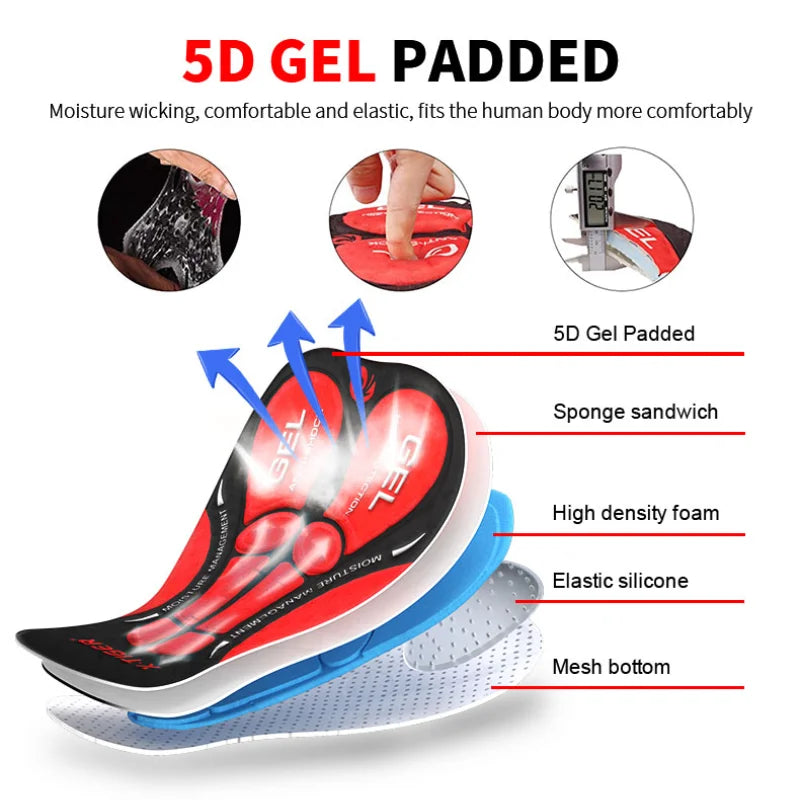 5D Gel Pad Men's Cycling Underwear Shorts – Breathable Bike Underpants