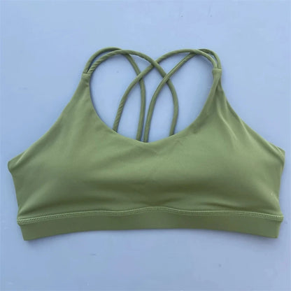 Strappy Cross-Back Sports Bra for Women – Yoga & Gym Top