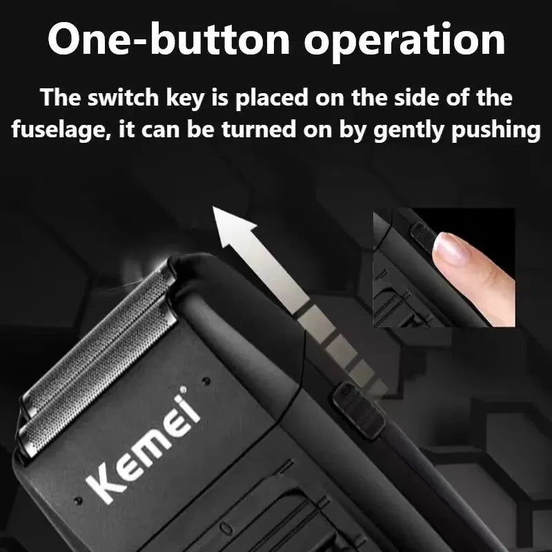 Kemei KM-1102 Electric Shaver Twin Blade Reciprocating Cordless Beard Razor