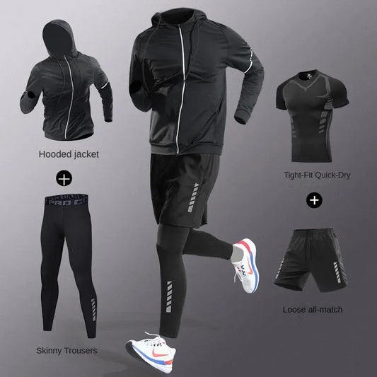 Men's Quick-Dry Athletic Compression Suit Set (3-7 Pieces)