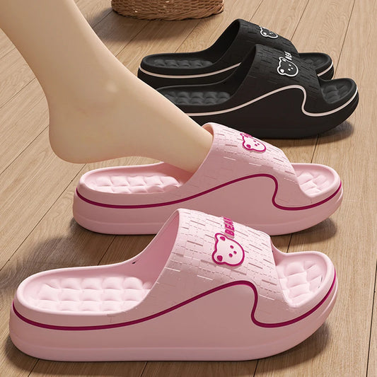 Cute Bear EVA Slide Slippers – Non-Slip Soft Sole for Women