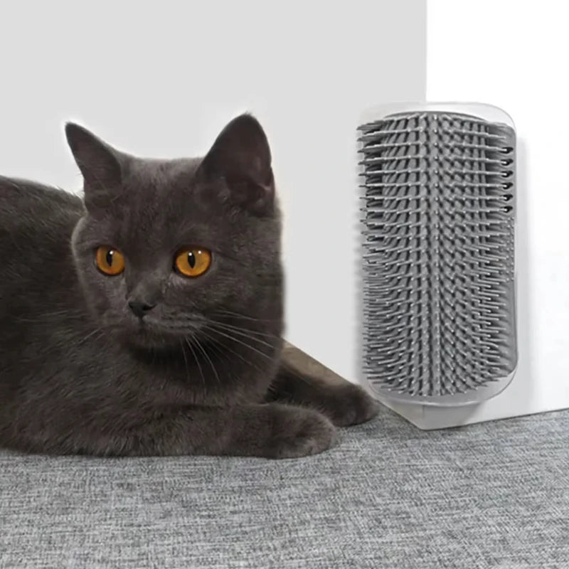 Cat Corner Grooming Brush – Self-Groomer Scratcher with Catnip