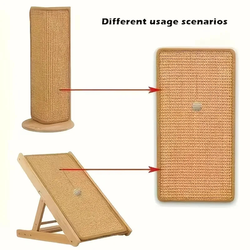 Sisal Cat Scratching Mat with Hanging Ball & Removable Hook Loop