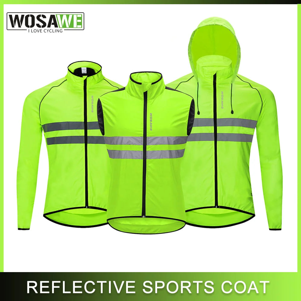 Cycling Windbreaker Vest Men Packable Windproof Reflective Jacket