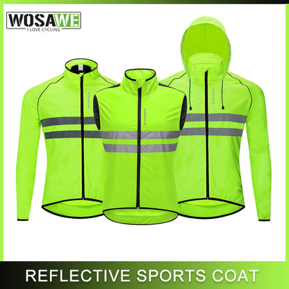 Cycling Windbreaker Vest Men Packable Windproof Reflective Jacket
