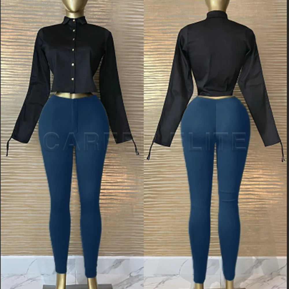 Women's High-Waist Push-Up Leggings – Stretchy Skinny Ankle-Length Pants