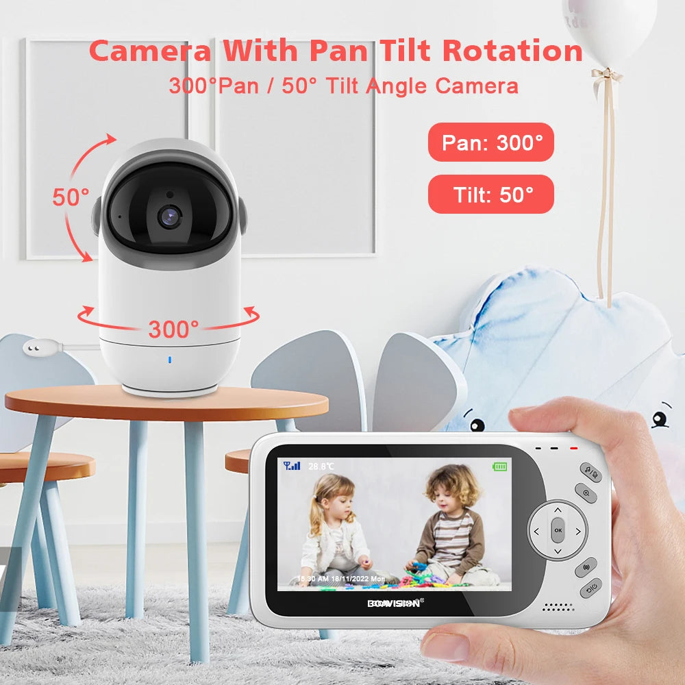 4.3-Inch Video Baby Monitor with Pan-Tilt Camera, Night Vision & Two-Way Audio