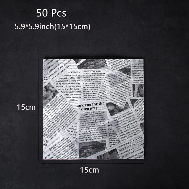 Oil-Absorbing Wax Paper Sheets – 50-Pack Food Basket Liner