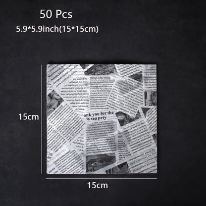 Oil-Absorbing Wax Paper Sheets – 50-Pack Food Basket Liner