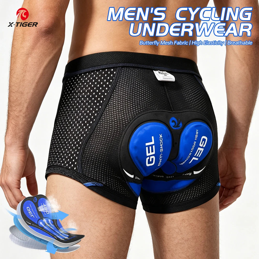 5D Gel Pad Men's Cycling Underwear Shorts – Breathable Bike Underpants