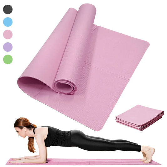 Non-Slip Yoga Mat for Pilates & Fitness – 3/4/6mm Thickness