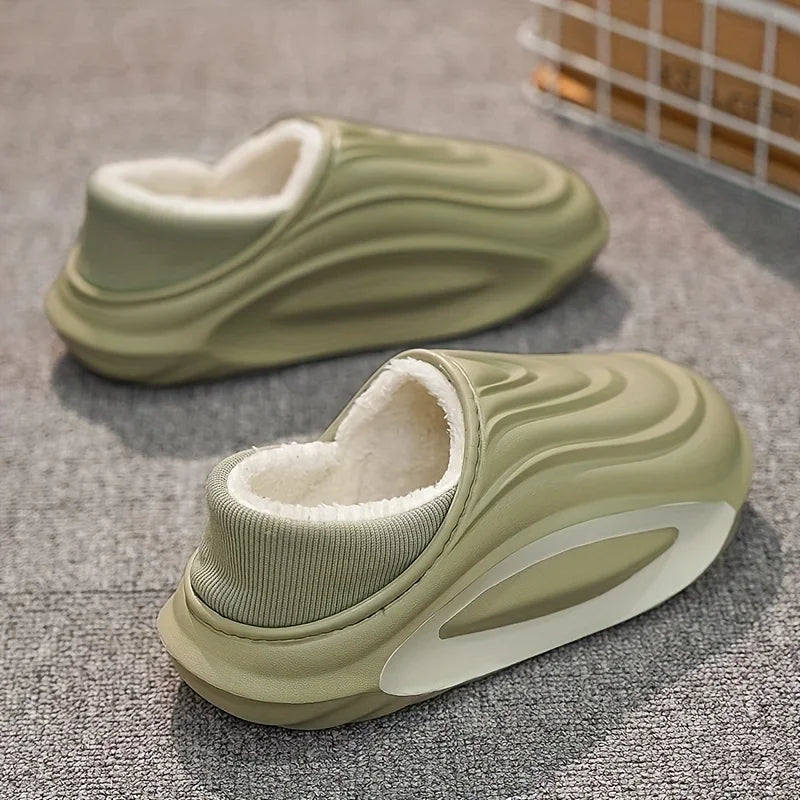 Winter Fleece-Lined EVA Slippers Non-Slip Lightweight Indoor & Outdoor