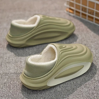 Winter Fleece-Lined EVA Slippers Non-Slip Lightweight Indoor & Outdoor