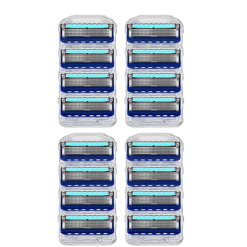 5-Layer Razor Blade Refills – Stainless Steel Wet Shaving Cartridges for Men