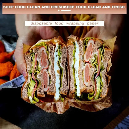 Oil-Proof Food Wrapping Paper – Burger, Sandwich & Fried Food Liner