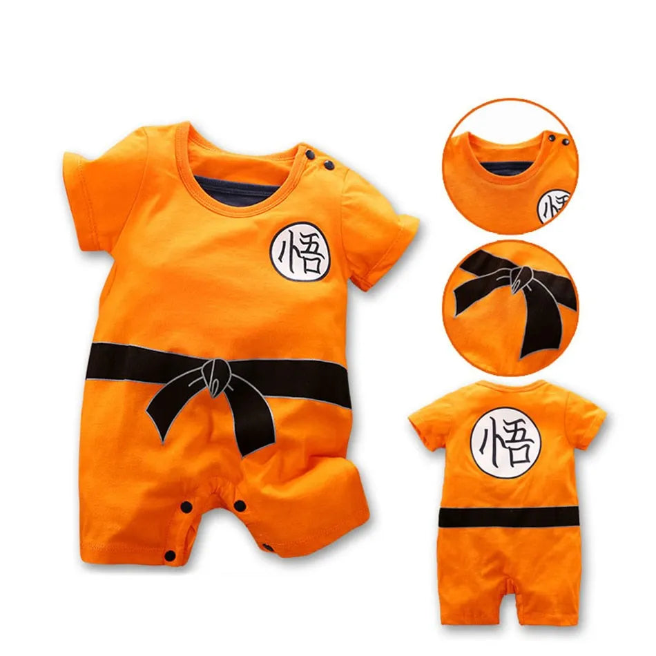 Dragon Ball Baby Anime Romper – Goku Costume Jumpsuit for Newborn to 18M