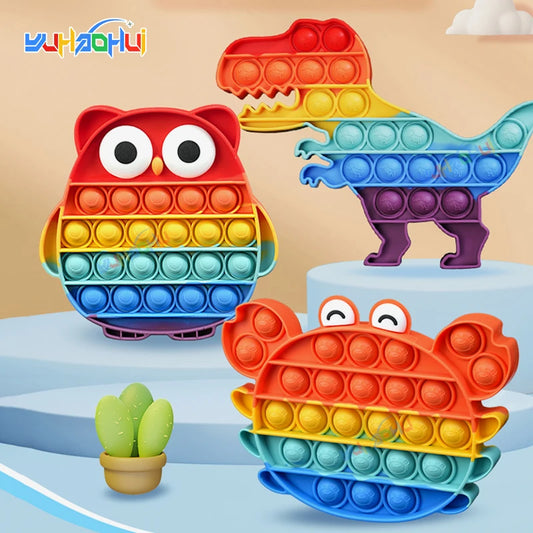 Pop It Fidget Toy – Rainbow Push Bubble Sensory Stress Relief