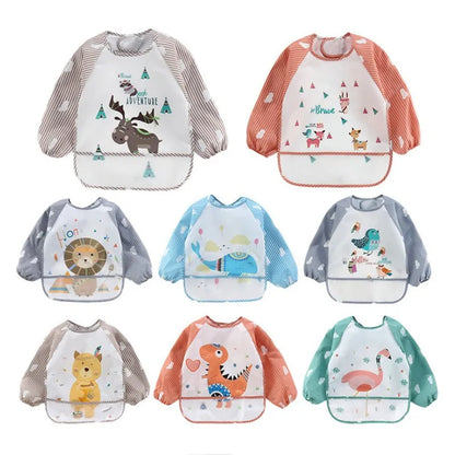 Baby Waterproof Long Sleeve Bib – Toddler Art Smock with Pocket