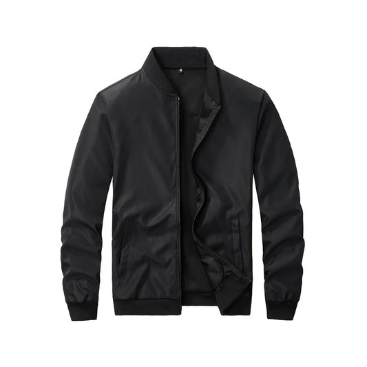 Men's Casual Bomber Jacket – Lightweight Baseball Collar Coat