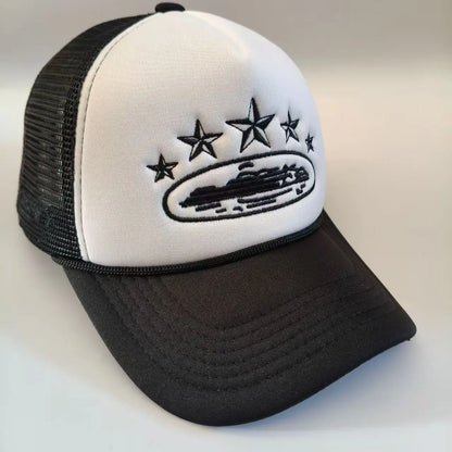 Star Embroidered Foam Trucker Baseball Cap – Adjustable Unisex Hat
