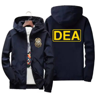 Men's Printed Windbreaker Jacket – Lightweight Hooded Zip Coat