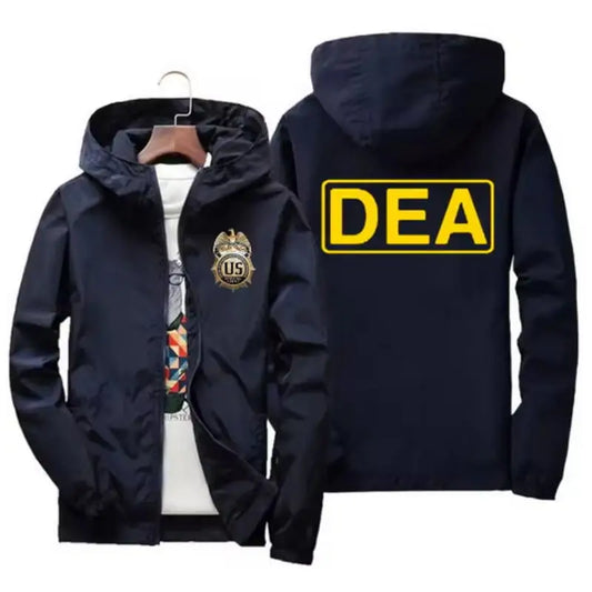 Men's Printed Windbreaker Jacket – Lightweight Hooded Zip Coat