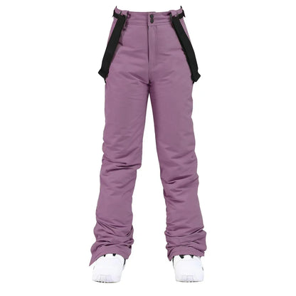 Waterproof Ski Pants with Suspenders – Windproof Snow Trousers