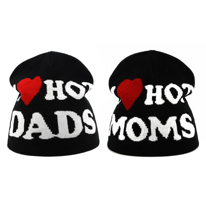 Y2K Letter Print Knit Beanie Hat – Unisex Winter Cap