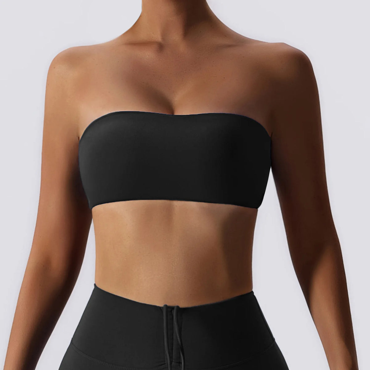 Women's Strapless Sports Bra – Seamless Bandeau Tube Top