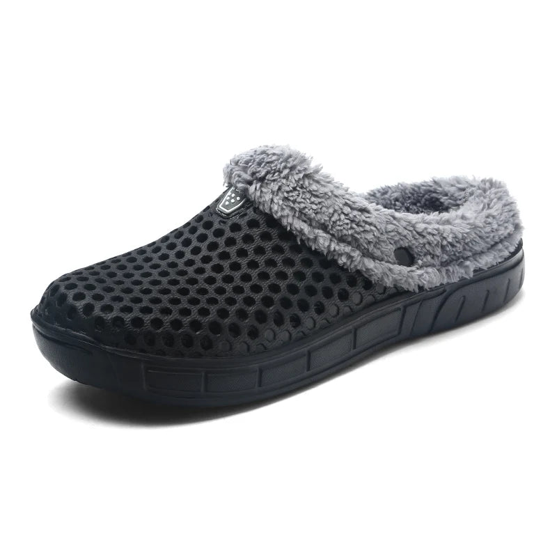 Fleece-Lined Clogs – Warm Unisex Winter Slip-On Shoes
