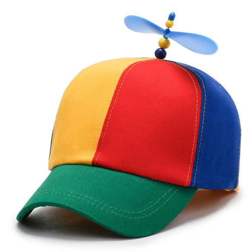 Propeller Baseball Cap – Funny Rainbow Snapback Hat with Spinning Dragonfly