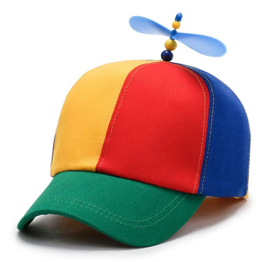Propeller Baseball Cap – Funny Rainbow Snapback Hat with Spinning Dragonfly