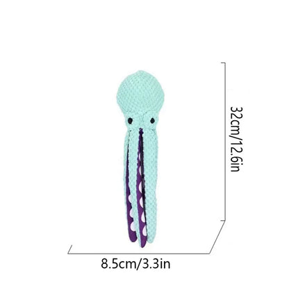 Plush Octopus Dog Toy – Interactive Squeaky Chew Toy for Dogs