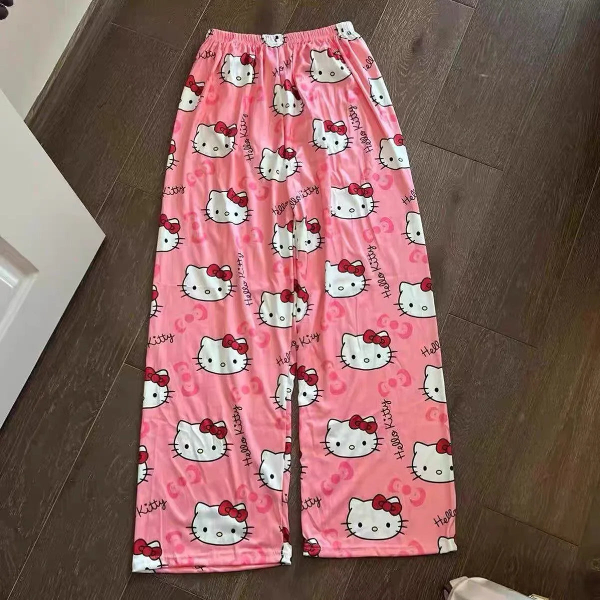 Hello Kitty Cartoon Pajama Pants – Soft Anime Lounge Trousers for Women