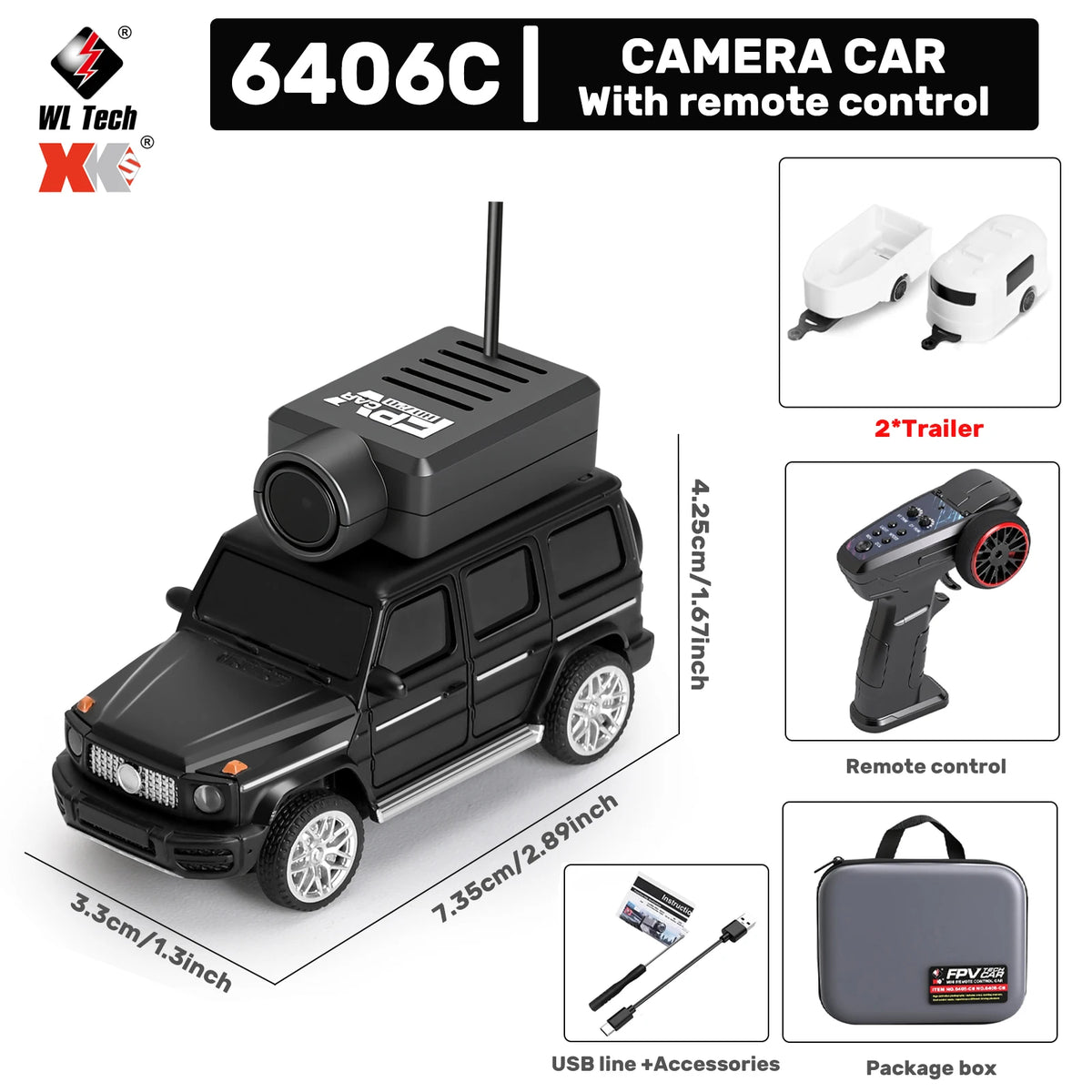 WLToys Mini RC Car with 720P FPV Camera WiFi App Control 1:64 Scale