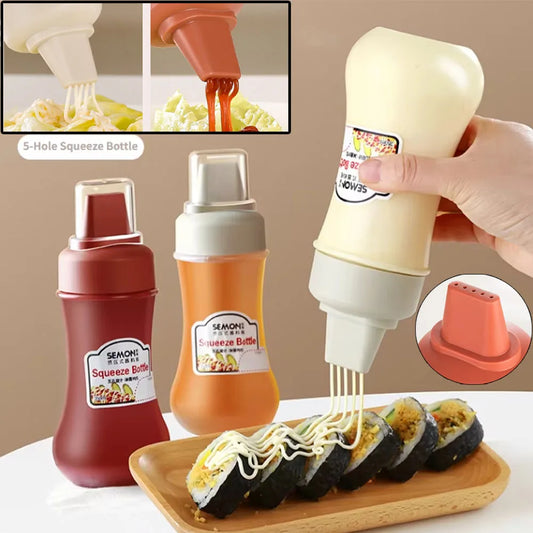 Squeeze Sauce Bottle 350ml – Condiment Dispenser with Lid
