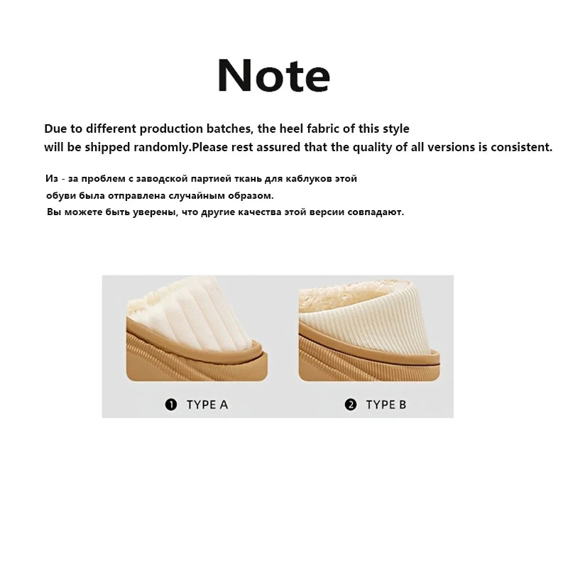 Women's Winter Plush Slippers – Waterproof EVA Non-Slip Indoor Shoes