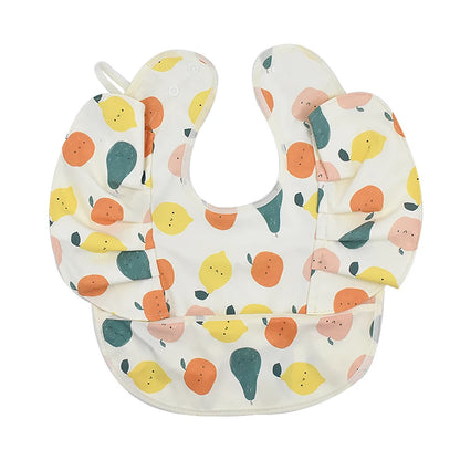 Waterproof Baby Bib with Pocket & Ruffle Sleeves