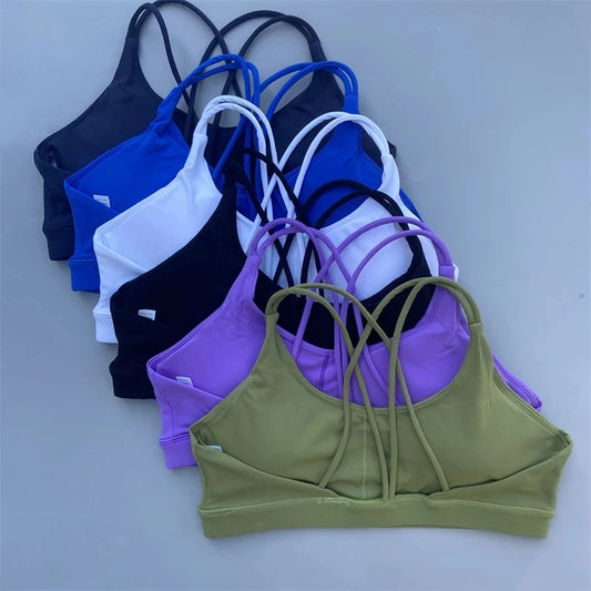 Strappy Cross-Back Sports Bra for Women – Yoga & Gym Top