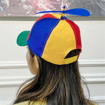 Propeller Baseball Cap – Funny Rainbow Snapback Hat with Spinning Dragonfly