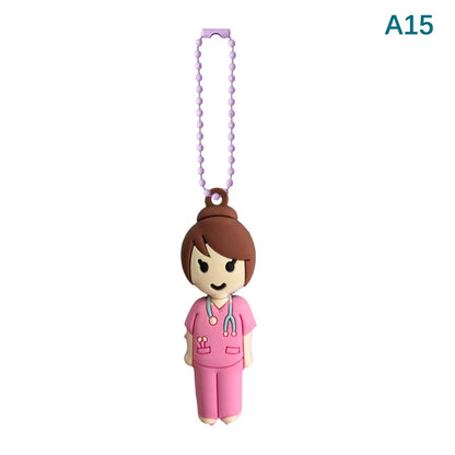 Ampoule Bottle Opener Keychain – Cute Nurse & Doctor Character, Syringe Vial Cutter
