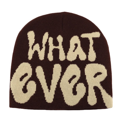 Y2K Letter Print Knit Beanie Hat – Unisex Winter Cap