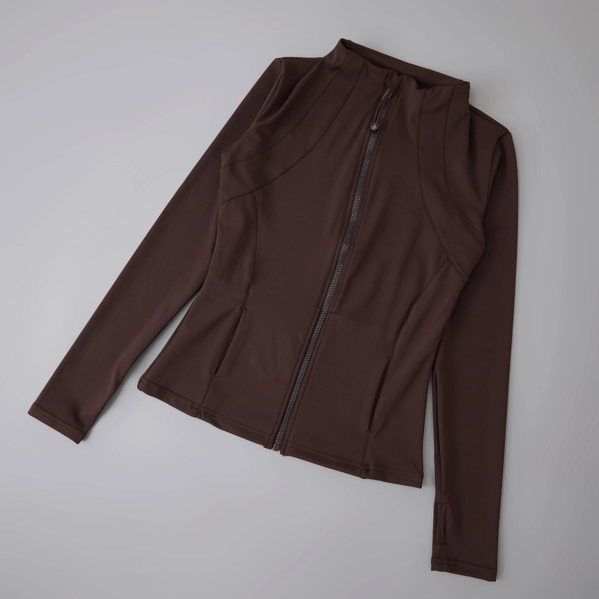 Women's Zip-Up Sports Jacket – Slim Fit Windbreaker with Thumb Holes