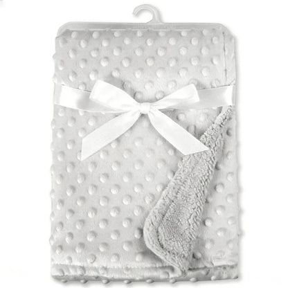 Baby Blanket Soft Minky Dot Fleece – Newborn Swaddle Wrap