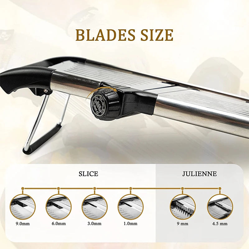 Adjustable Mandoline Slicer – Stainless Steel Vegetable & Fruit Cutter